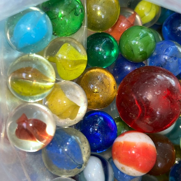 Colorful Glass Vintage Handmade Mix Marbles Toy Set - Multi-Color Various Sizes